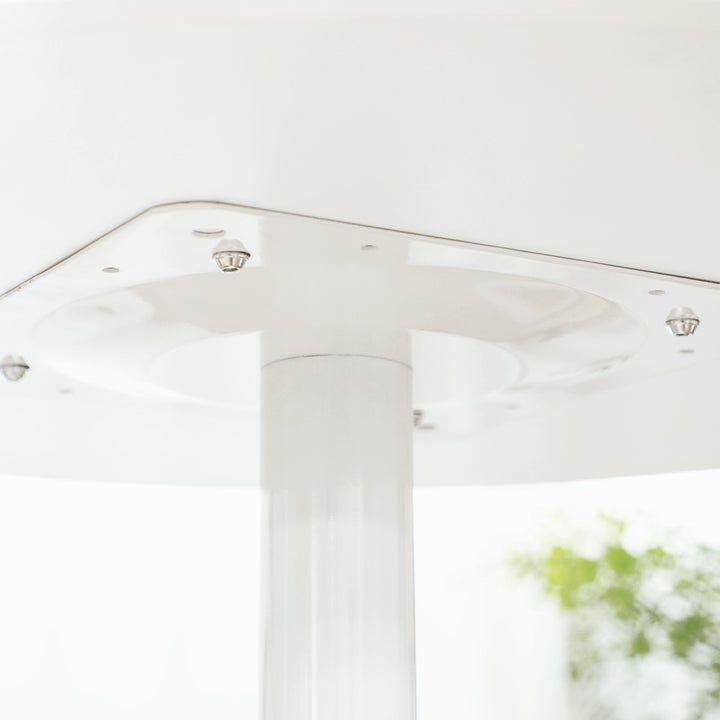 Spisebord til 2 personer, rund bordplade 80 cm, mdf og stål, skridsikker, hvid, 75h cm