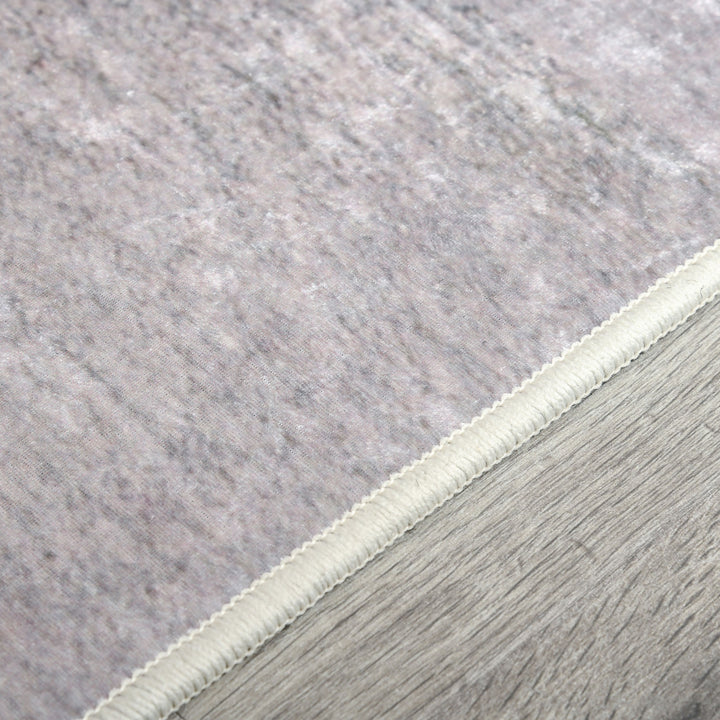 Geometrisk mønstret non-woven tæppe, 120 x 170 cm x 0,6 cm, mørkegrå + lysegrå