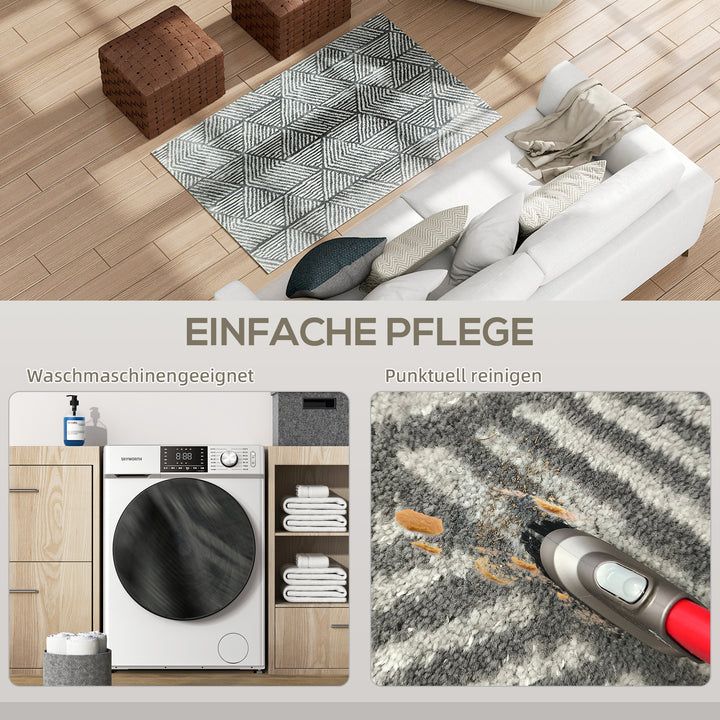 Tæppe stue tæppe i moderne stil, vaskbart tæppe 150 x 80 cm mørkegrå