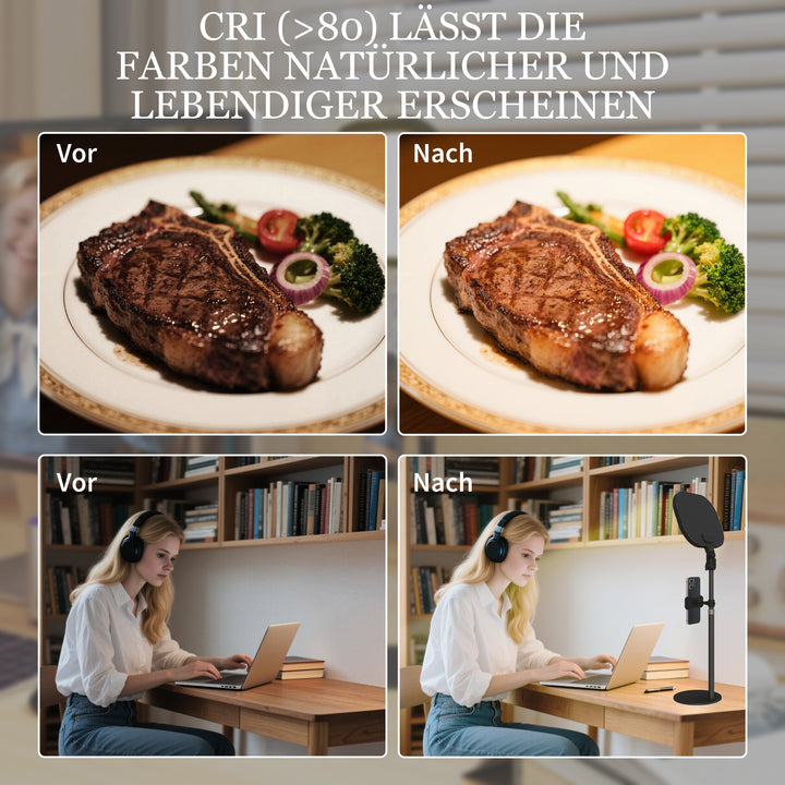 Led-sengelampe, 10 dæmpningsniveauer, 5 farver, hukommelsesfunktion, metal, sort