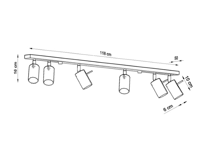 Loftslampe RING 6L sort