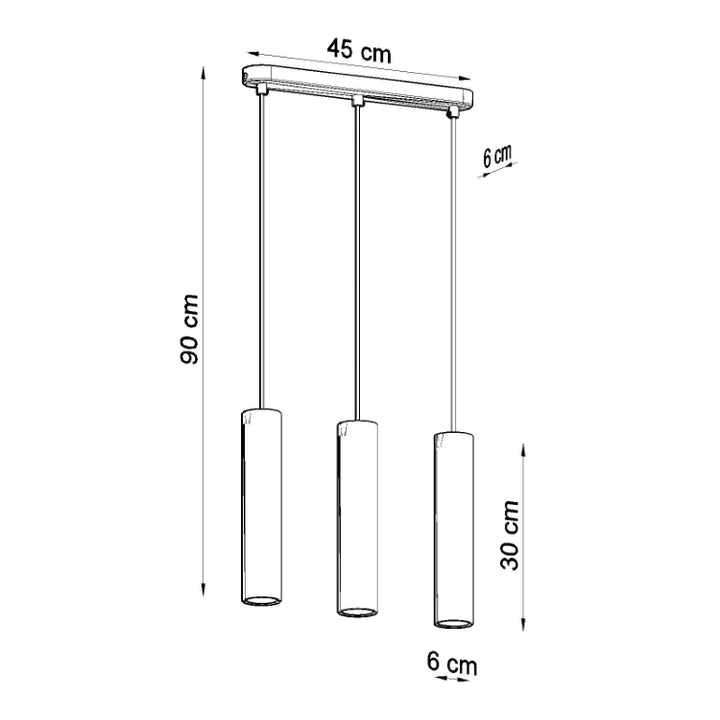 Vedhængslampe LINO 3 træ