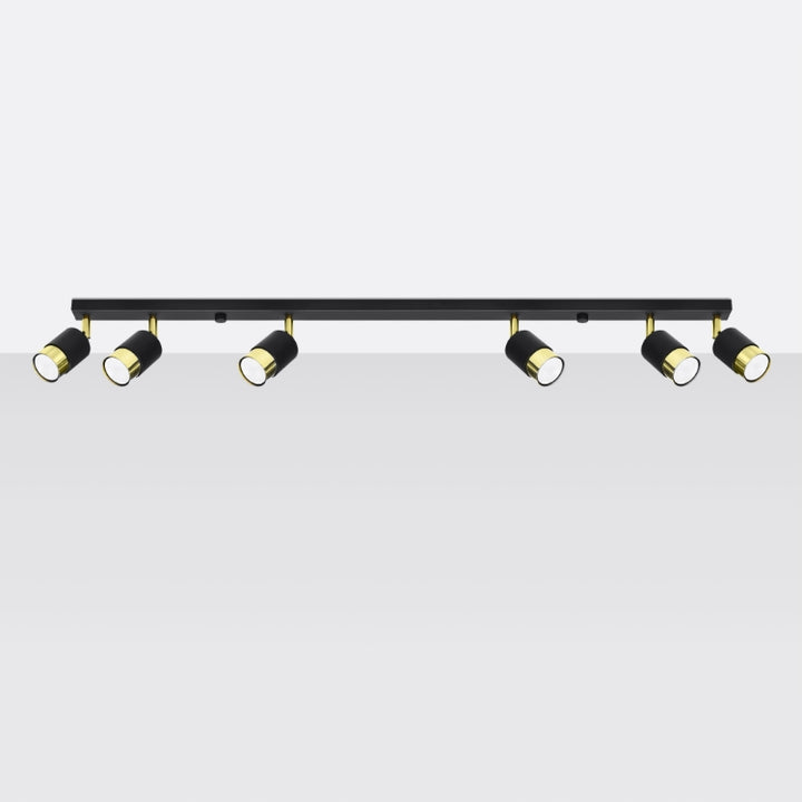 Loftslampe NERO 6 sort/guld