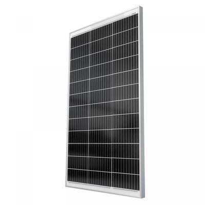 Solpanel monokrystallinsk - 130 W, 18 V til 12 V batterier, solcelle, ladekabel, silicium