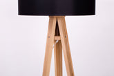 WANDA Asketræ Gulvlampe 45x140cm - Sort Lampeskærm / Turkis