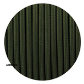 Textilkabel Lampenkabel Stoffkabel 3x0.75mm², Rund, Armee Grün