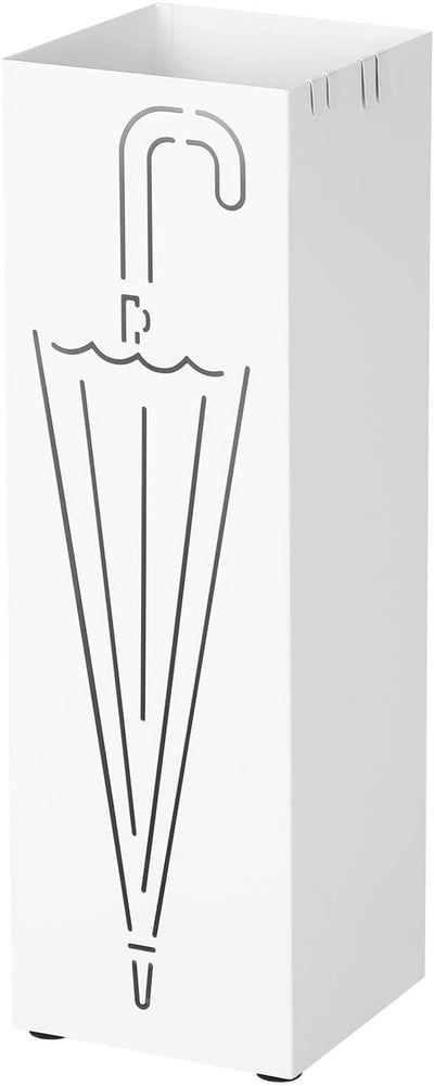 Paraplystativ med kroge og dryppebakke - 49 cm x 15,5 cm firkantet - Lammeuld.dk