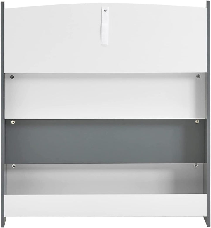 Reol til børneværelset, 4 opbevaringsrum til bøger, 80 x 30 x 88 cm, grå