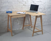 LUKA Ask L-formet skrivebord B115cm x D85cm Højrestillet