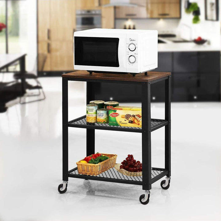 a microwave oven sitting on top of a table