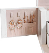 Smykkeskrin med mange små rum, 18 x 14 x 12 cm, hvid