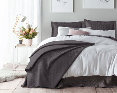 Wayfair sengetæppe, antracit grå, 260 x 250 cm