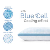 3D blå Cell Tech Cooling Memory Foam Pude