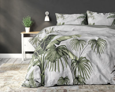 Forest Jungle sengesæt, grå 140 x 220 cm