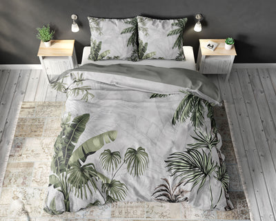 Forest Jungle sengesæt, grå 140 x 220 cm