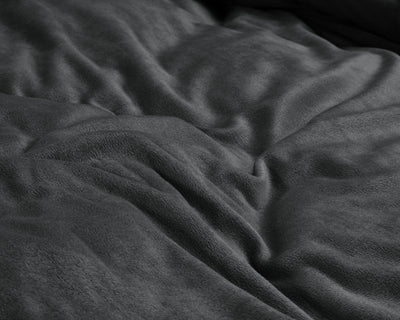 Fløjl Uni sengesæt, antracit 240 x 220 cm