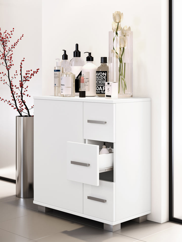 Skab til badeværelse, 65 x 60 x 30 cm, hvid