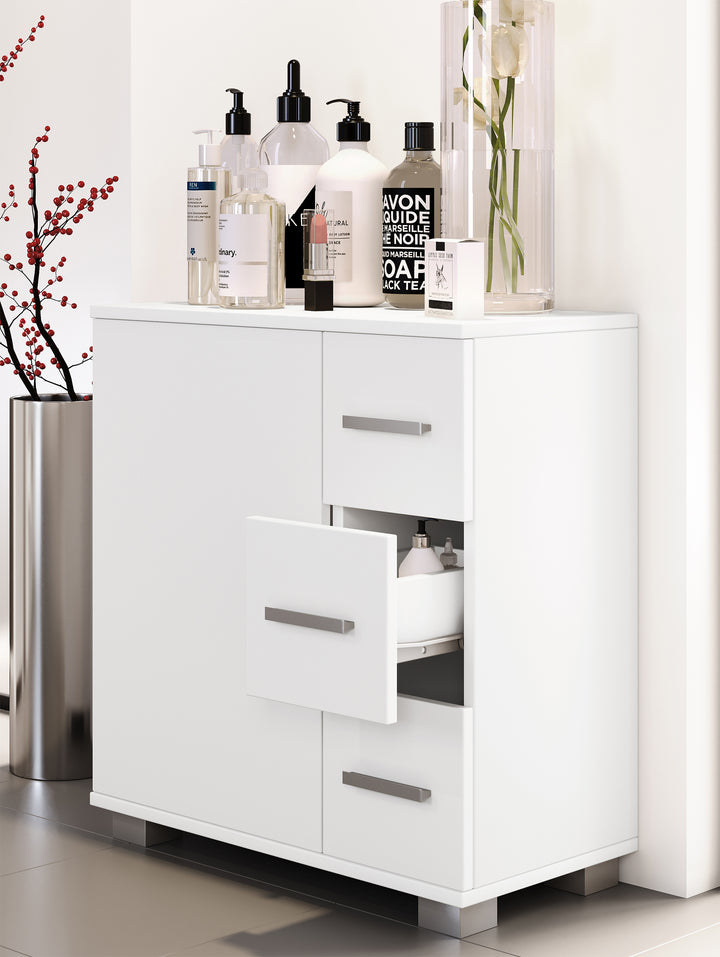 Skab til badeværelse, 65 x 60 x 30 cm, hvid