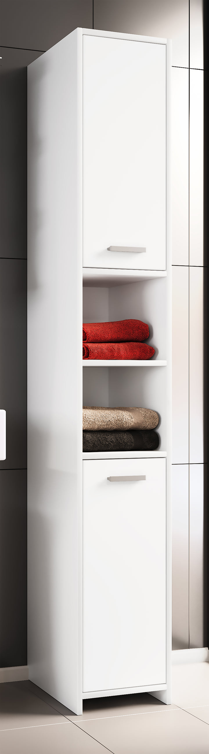 Højskab "Zalo L", 180 x 30 x 30 cm, hvid