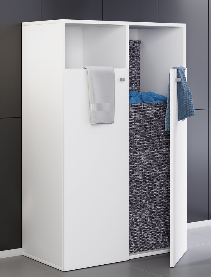 Linnedskab / skab med indbygget vasketøjskurv, H. 110 x B. 80 x D. 39 cm