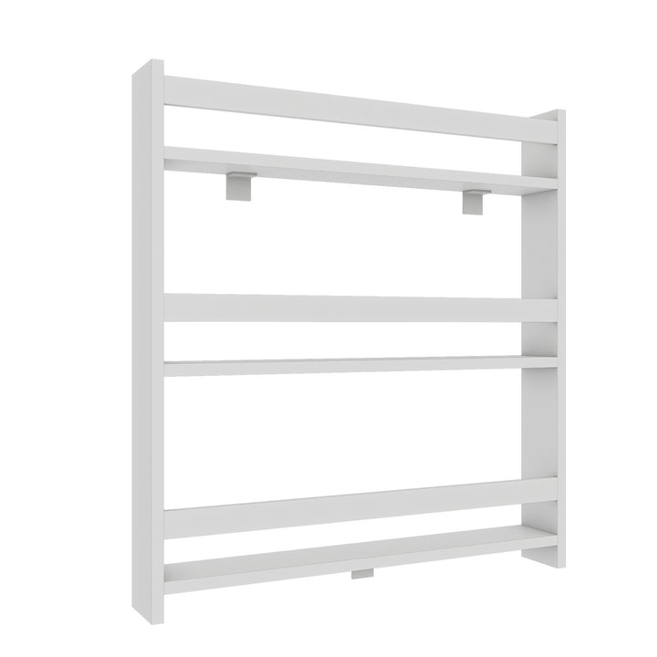 Vægreol til børneværelset, god til billedbøger, 80x70x10 cm, hvid