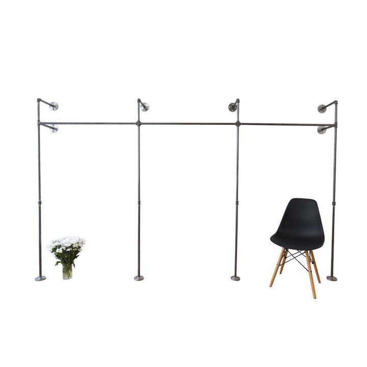 Åben garderobe · TRIPLE HIGH, B300xH190xD30cm, fås i sort og sølvfarve
