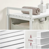 Vasketøjskurv med 2 rum, 73 x 33 x 72 cm, hvid