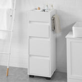 Pladsbesparende skuffedarium til badeværelset, 30x30x90 cm, hvid