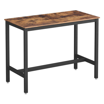 Højt bord / barbord til køkken, 120 x 60 x 90 cm, brun