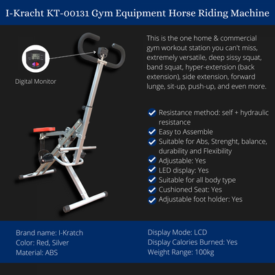 I-Kracht Total Fitness Crunch med Digital Monitor Sølv