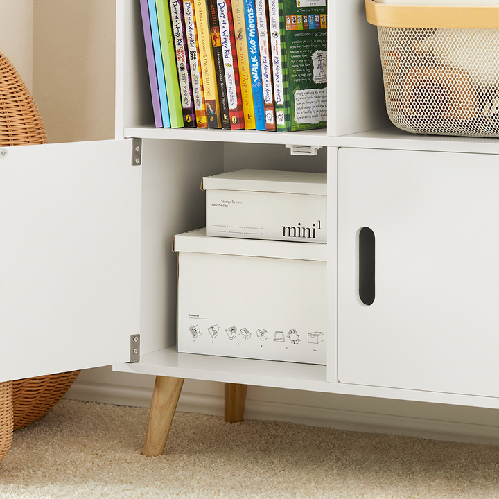 Bogreol til børneværelset, 60x30x103 cm, hvid