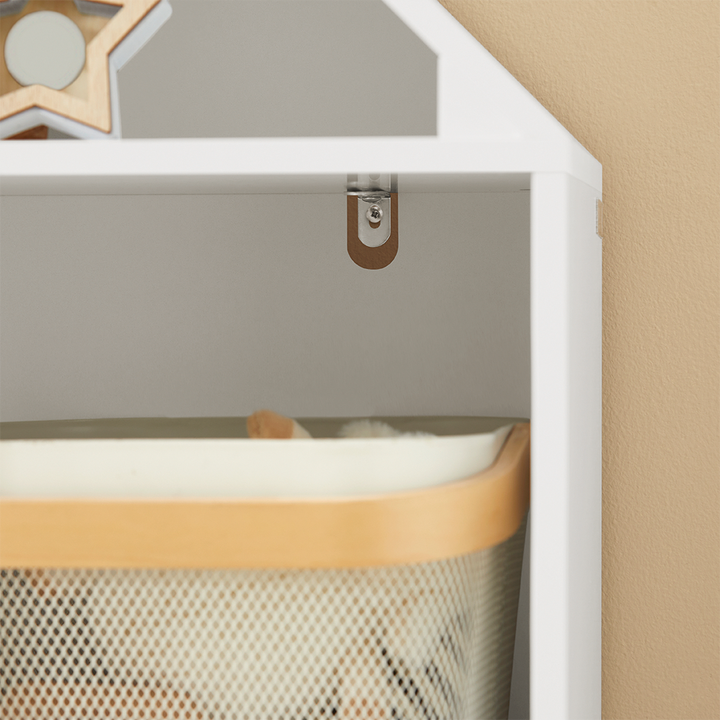 Bogreol til børneværelset, 60x30x103 cm, hvid