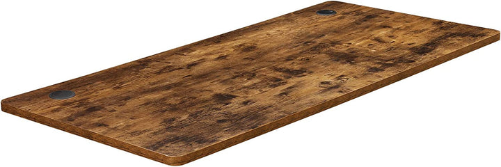 Bordplade til Elektrisk Skrivebord, Bordplade med Bløde Kanter, Melaminbelægning, MDF, 140 x 70 x 1,8 cm, Vintage Brun