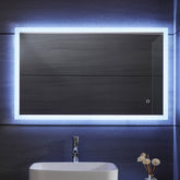 Aquamarine® LED badeværelsesspejl, 50x70 cm, dugfrit, dæmpbart, makeupspejl