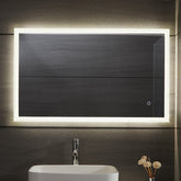 Aquamarine® LED badeværelsesspejl, 80x60 cm, dugfrit, dæmpbart med touch, makeupspejl
