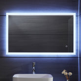 Aquamarine® LED badeværelsesspejl, 80x60 cm, dugfrit, dæmpbart med touch, makeupspejl
