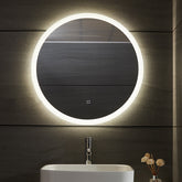 Aquamarine® LED badeværelsesspejl - 70 cm, rundt, dugfrit, med touch