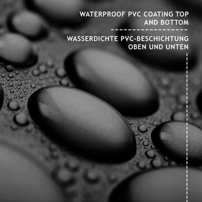 PVC beskyttende presenning til lasrbil, 650 g/m², vandtæt og rivefast, aluminiumsøjer, sort, 5 x 8 m, belagt på begge sider