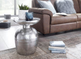 Orientalsk inspireret sofabord i metal - sølv - Lammeuld.dk