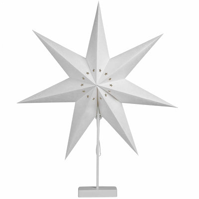 Led Paper Star Cream med stativ