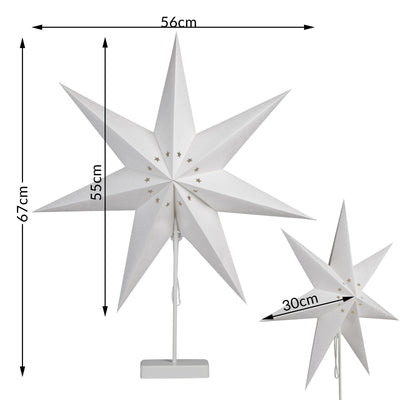 Led Paper Star Cream med stativ
