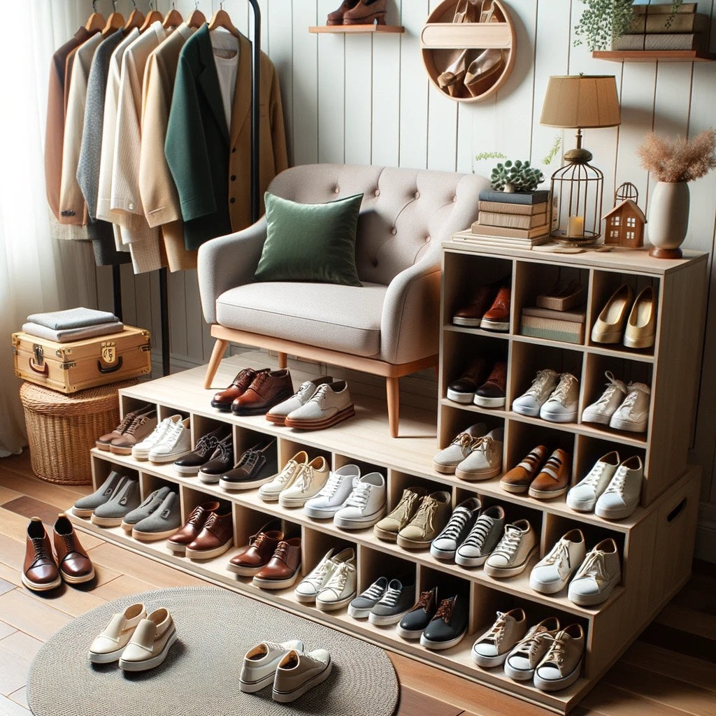 Skobænke og skoreoler fra Lammeuld.dk