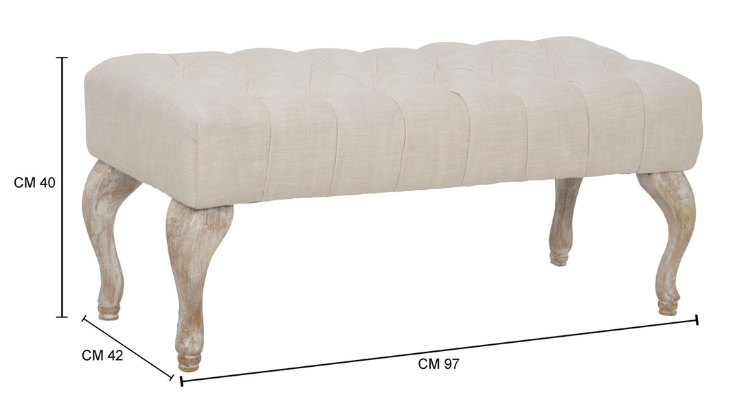 Glam entrébænk,  træ, mdf og polyester – 97x42x40 cm