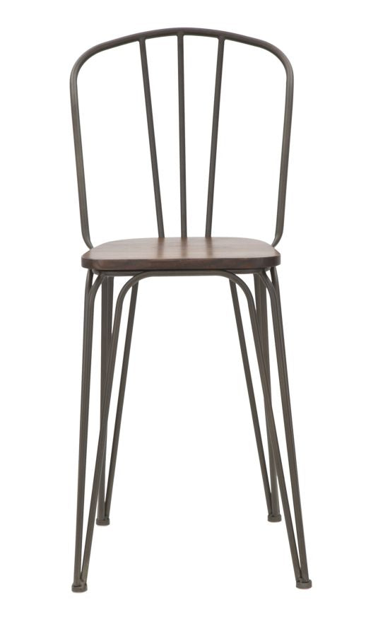 Industriel stol i metal og træ – 54x45x102 cm