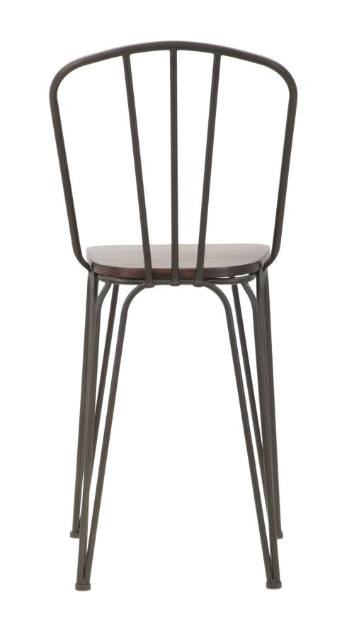 Industriel stol i metal og træ – 54x45x102 cm