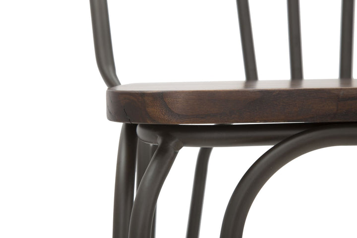 Industriel stol i metal og træ – 54x45x102 cm
