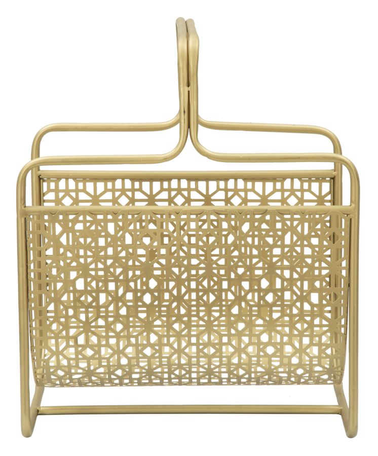 Glam magasinstativ i guldfarve, metal – 37x22x44 cm
