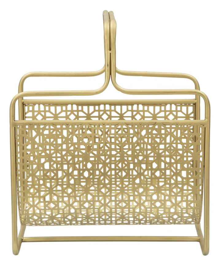 Glam magasinstativ i guldfarve, metal – 37x22x44 cm