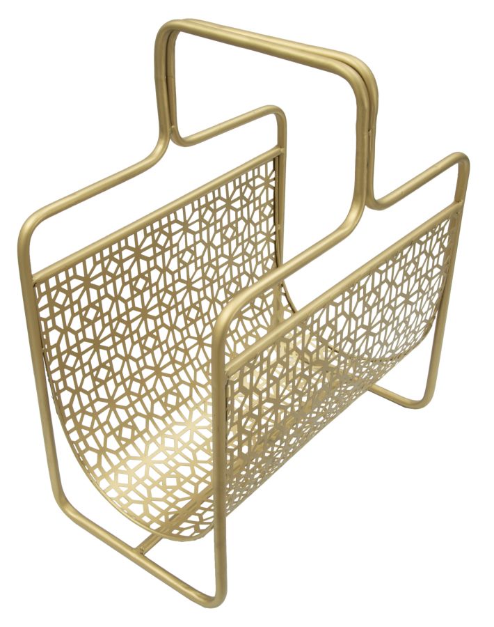 Glam magasinstativ i guldfarve, metal – 37x22x44 cm