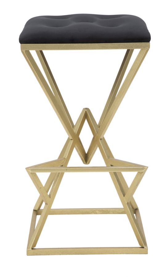 Glam barstol i guldfarve, jern/glas – 40x40x75 cm